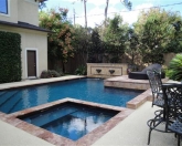 Geometric pool with geometric spa