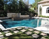 Geometric pool with pool landscaping