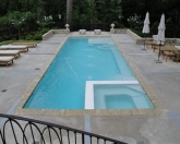 Geometric pool with spa