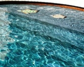 Pool steps and custom pool tile